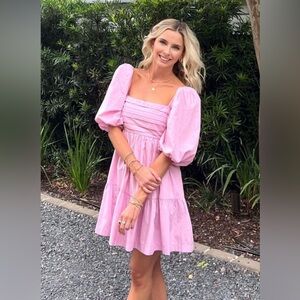 Abercrombie Emerson Poplin Puff Sleeve Mini Dress